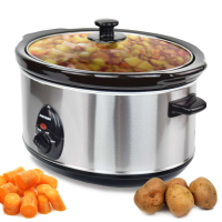 Syntrox 4,5 Liter Edelstahl Slow Cooker mit Warmhaltefunktion