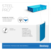 Bestway Steel Pro Frame Pool eckig ohne Pumpe 259 x 170 x 61 cm