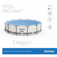 Bestway Steel Pro MAX Frame Pool Komplett-Set rund 488 x 122 cm