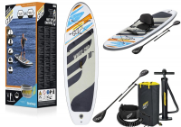 Bestway Hydro-Force SUP Allround Board-Set White Cap mit Paddel und Kajak-Sitz