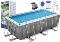 Bestway Power Steel Frame Pool-Set eckig 412 x 201 x 122 cm