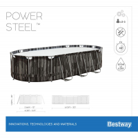 Bestway Power Steel Frame Pool Komplett-Set mit Filterpumpe 610 x 366 x 122 cm