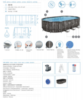 Bestway Power Steel Frame Pool Komplett-Set mit Filterpumpe 610 x 366 x 122 cm