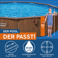 Bestway Hydrium Stahlwandpool Komplett-Set mit Sandfilteranlage Durchmesser 550 x 130 cm