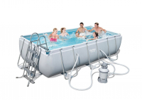 Bestway Frame Pool Power Steel Set, 404 x 201 x 100 cm mit Sandfilter